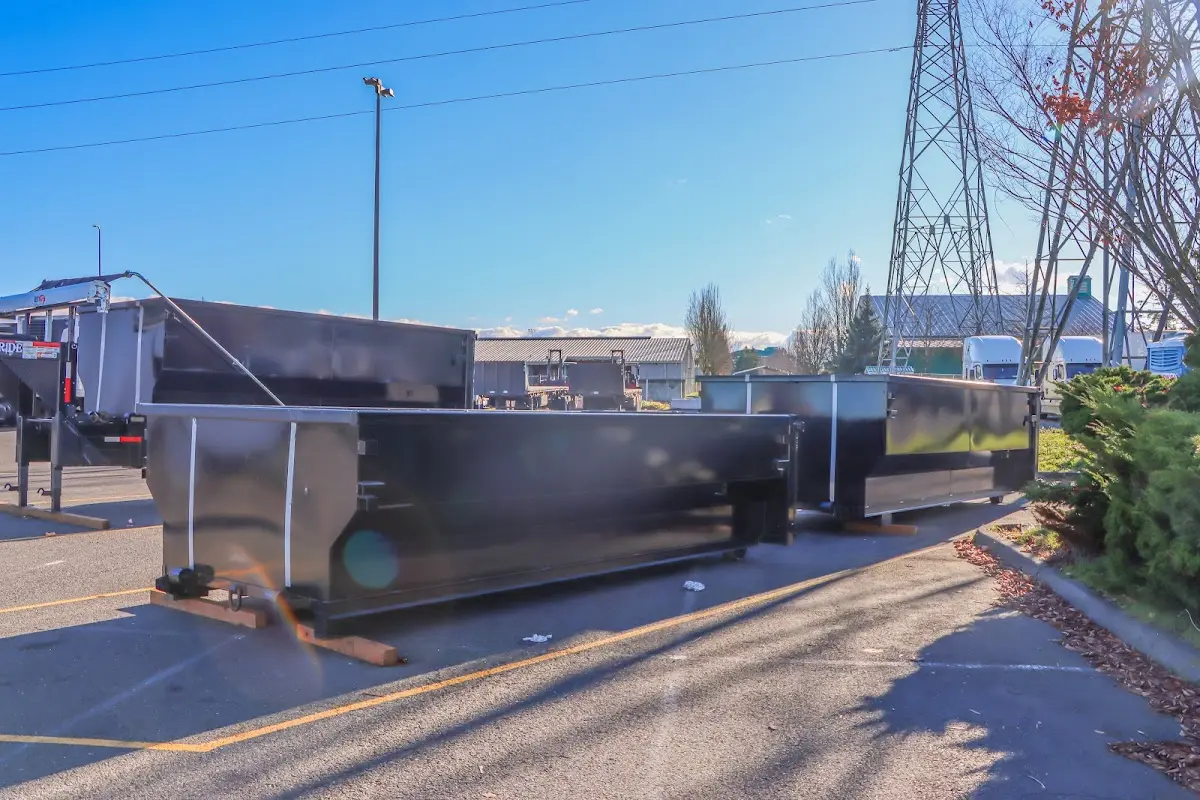 Roll-off dumpster ready for waste disposal at job site for 10 Yard Dumpster Rental in Hanover